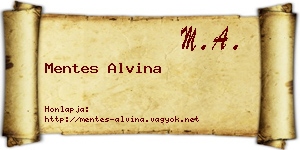 Mentes Alvina névjegykártya